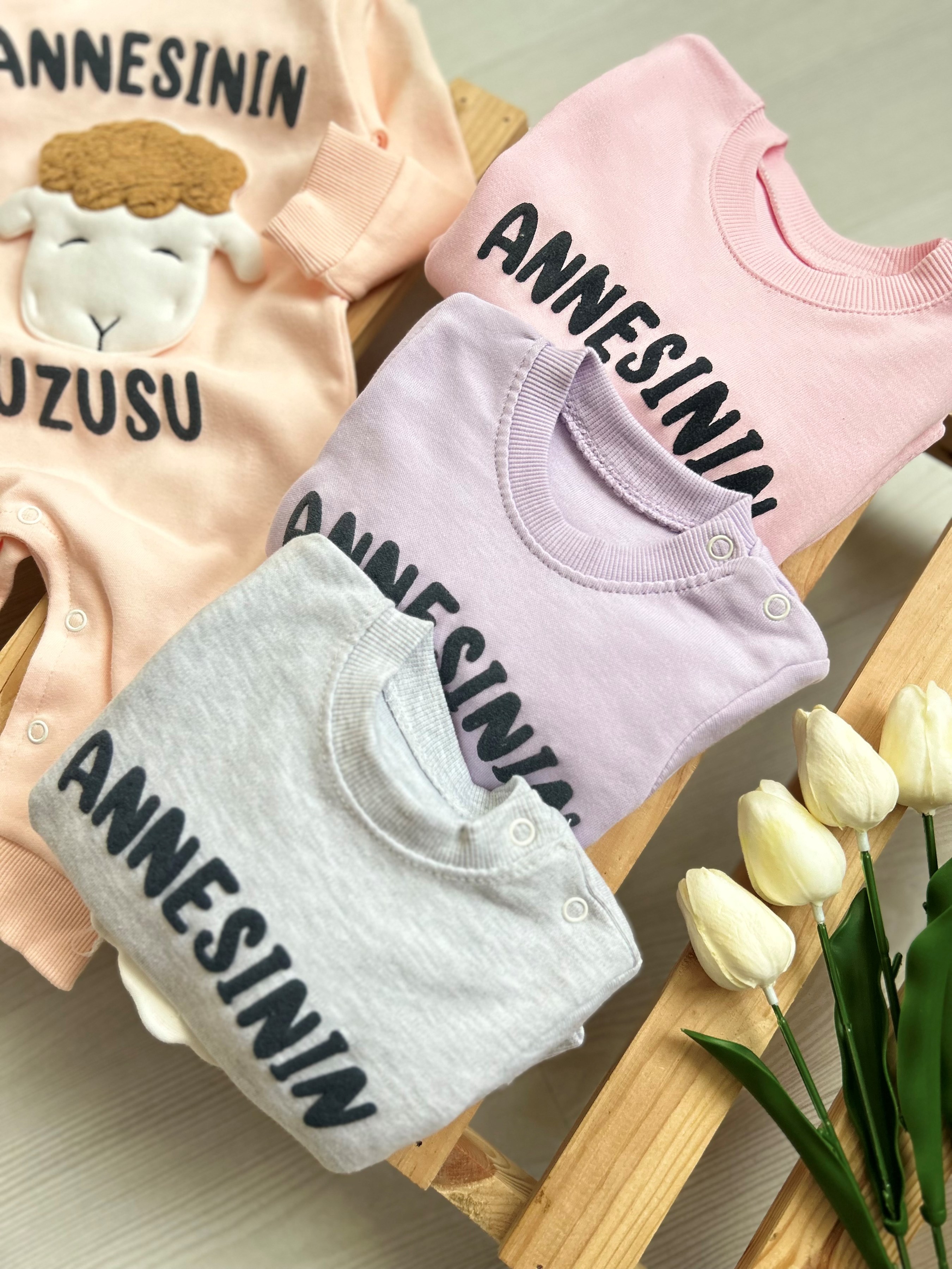 Annesinin Kuzusu Baskılı Pamuklu Tulum