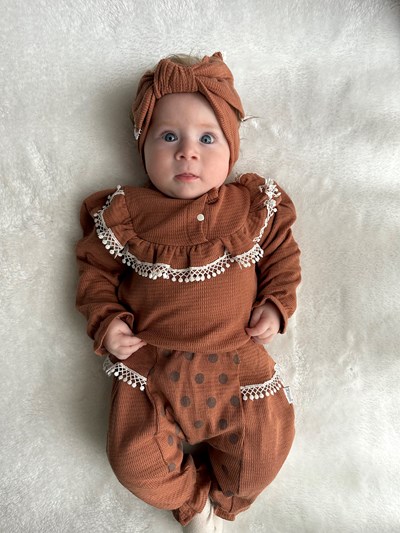 Fisto Yaka Detaylı Bandanalı Puantiyeli 3’lü Takım