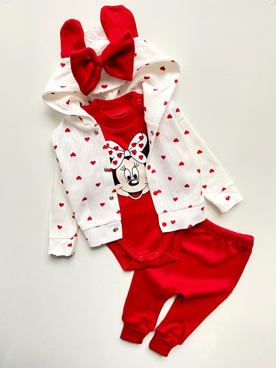 Minnie Hırkalı Zıbınlı Badili 3'Lü Takım