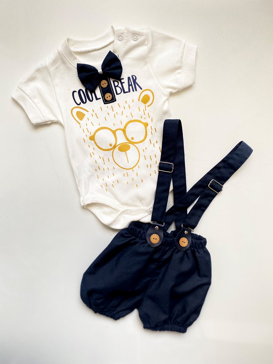 Cool Bear Unisex Zıbınlı  Tişört Salopet