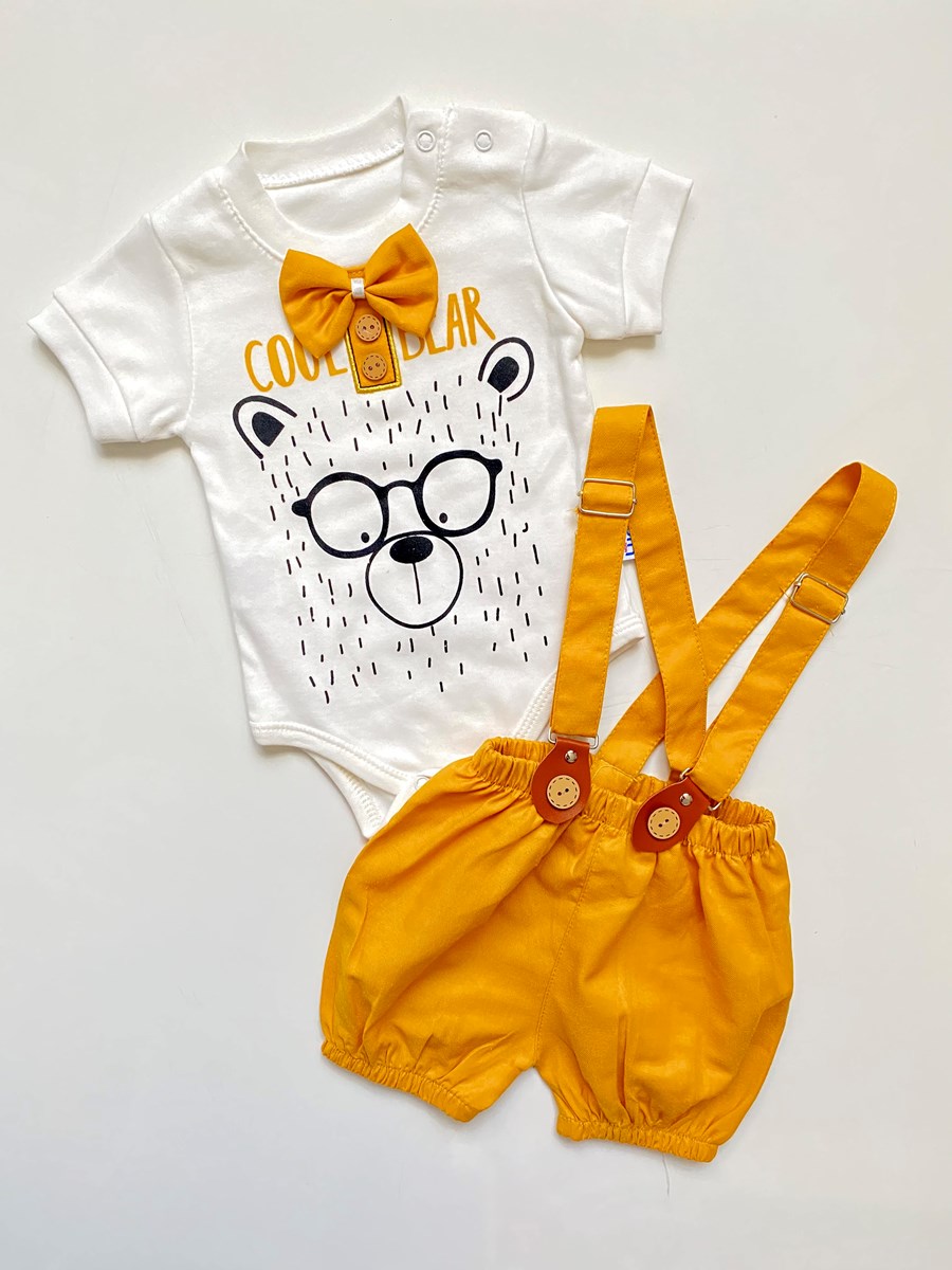 Cool Bear Unisex Zıbınlı  Tişört Salopet
