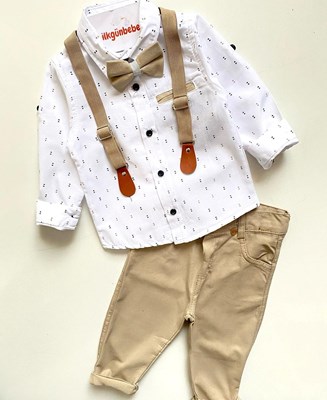 Papyonlu Askılı Gömlekli Şık Tarz 4’lü Takım