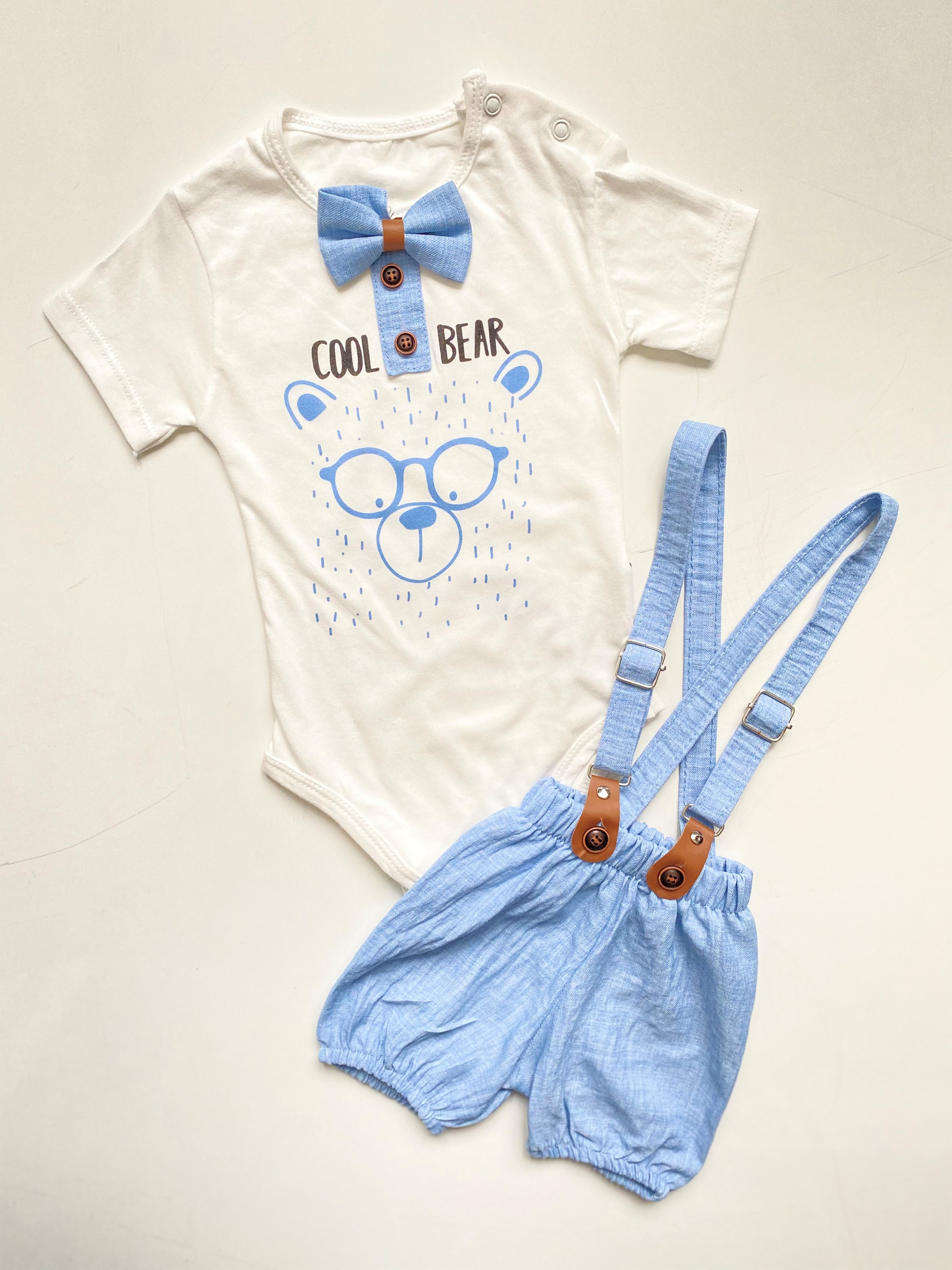 Cool Bear Pamuklu Zıbınlı Badili Unısex Yazlık Salopet 