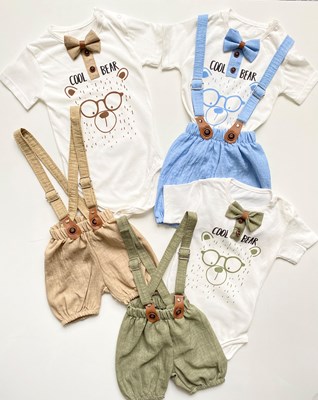 Cool Bear Pamuklu Zıbınlı Badili Unısex Yazlık Salopet 