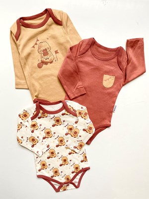 Sevimli Ördek Baskılı Çıtçıtlı 3’lü Badi Set