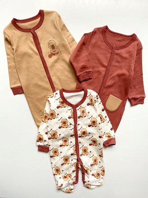 Sevimli Ördek Baskılı Önden Çıtçıtlı 3’lü Tulum Seti