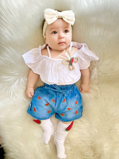 müslin kumaş askılı crop kot şortlu karpuz detaylı 2’li takım