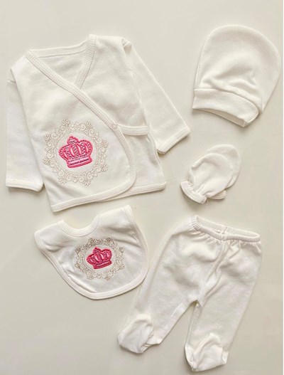 Princess Nakışlı 5 parça Hastane Çıkısı