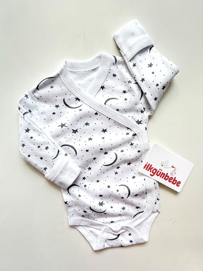 Uzun Kollu %100 Pamuk Kundak Zıbın