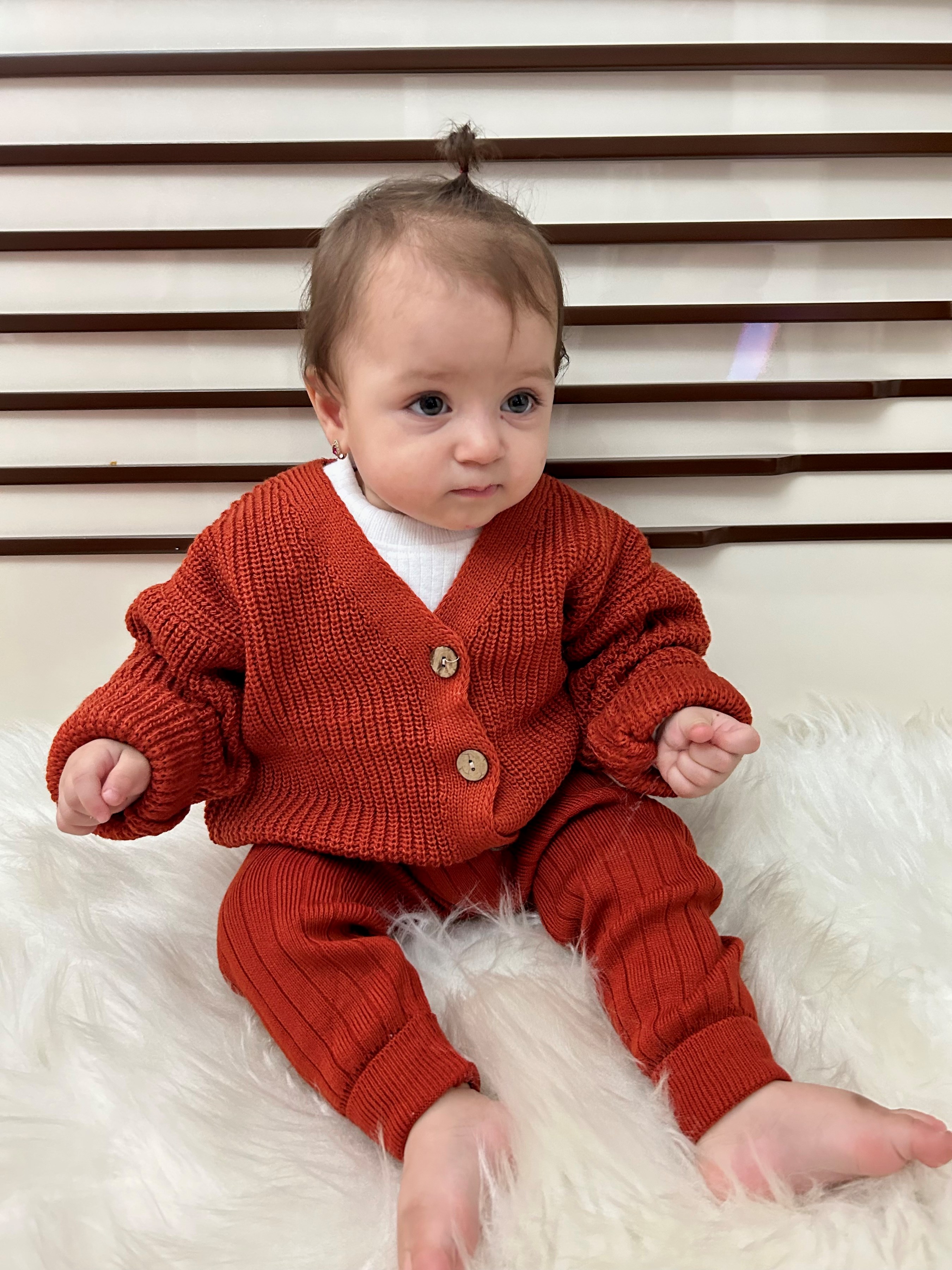Selanik Örgüsü Triko Tahta Düğmeli Oversize Basic Unisex Model Hırka