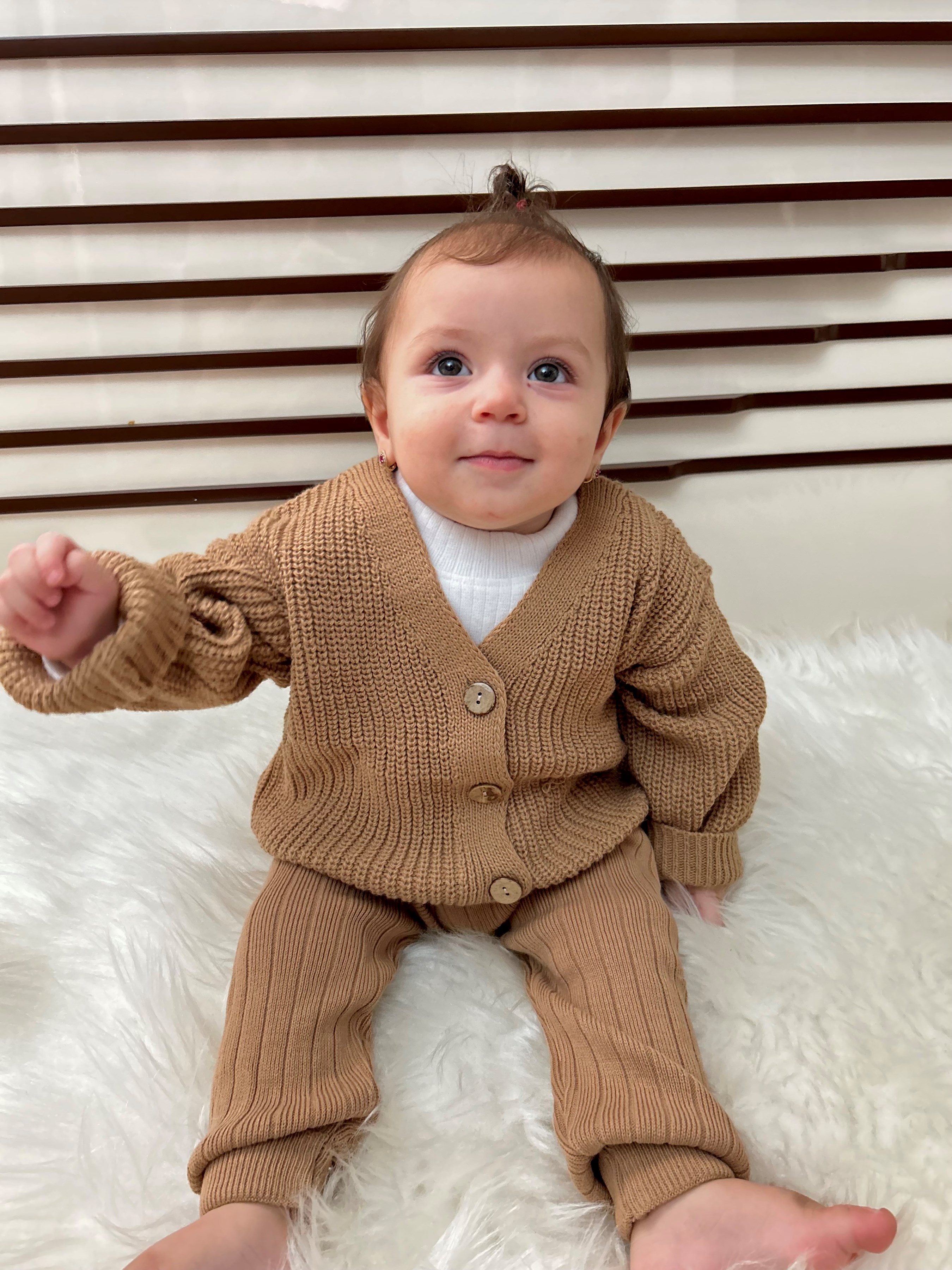 Selanik Örgüsü Triko Tahta Düğmeli Oversize Basic Unisex Model Hırka