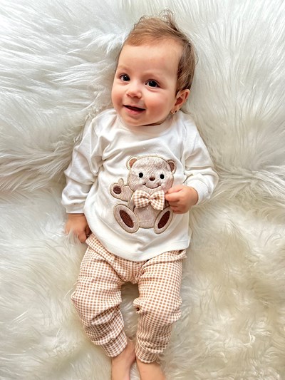 Sevimli El Sallayan Ayıcık Baskılı 2’li Takım