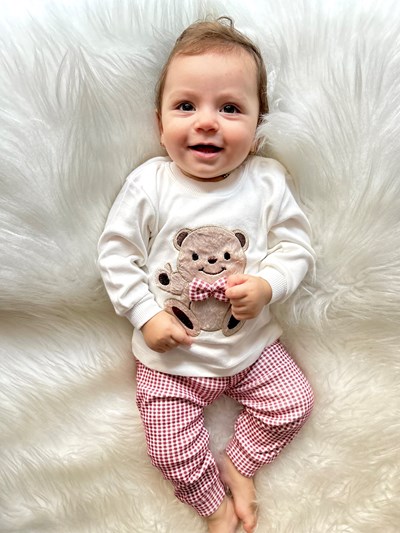 Sevimli El Sallayan Ayıcık Baskılı 2’li Takım