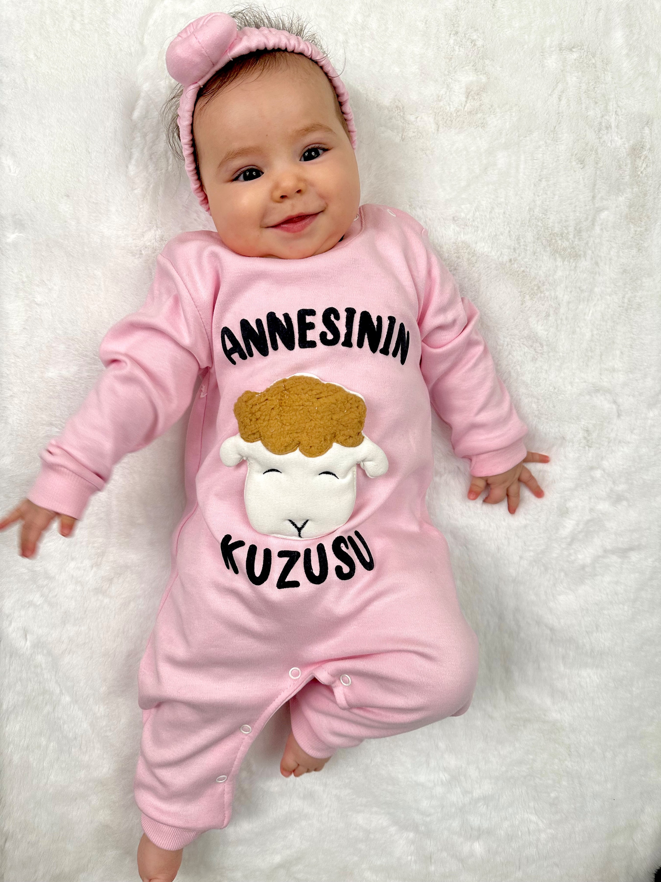 Annesinin Kuzusu Baskılı Pamuklu Tulum