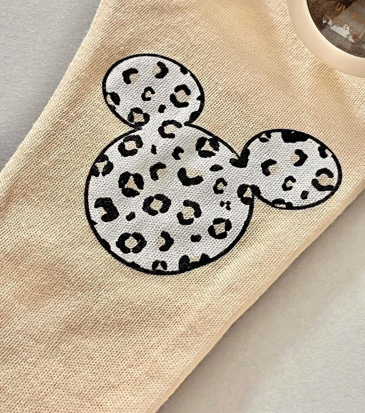 Minnie Mouse Baskılı Bandanalı Leopar Detaylı 3’lü %100 Pamuk Takım
