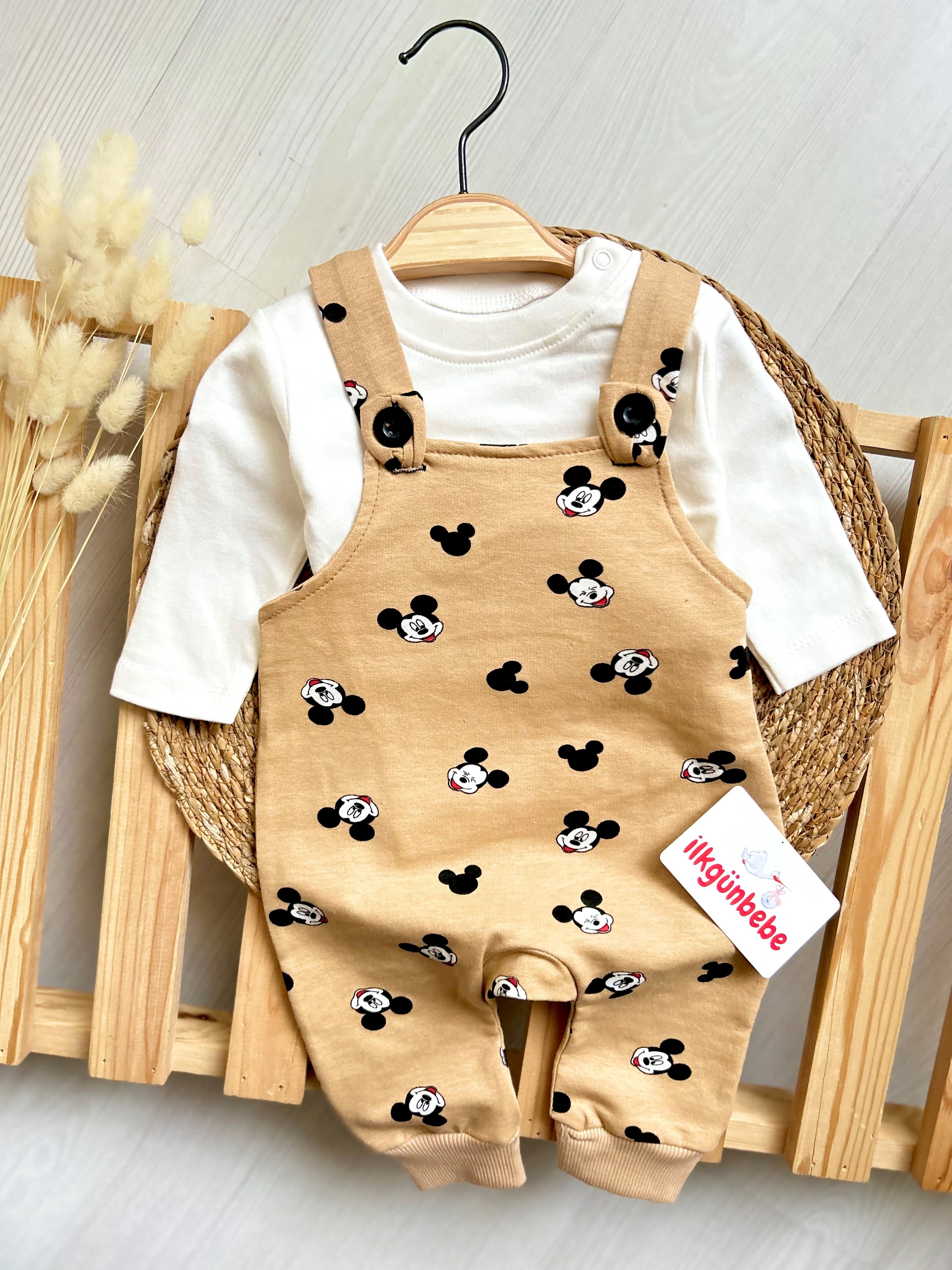 Mickey Mouse Baskılı Badili 2’li Salopet