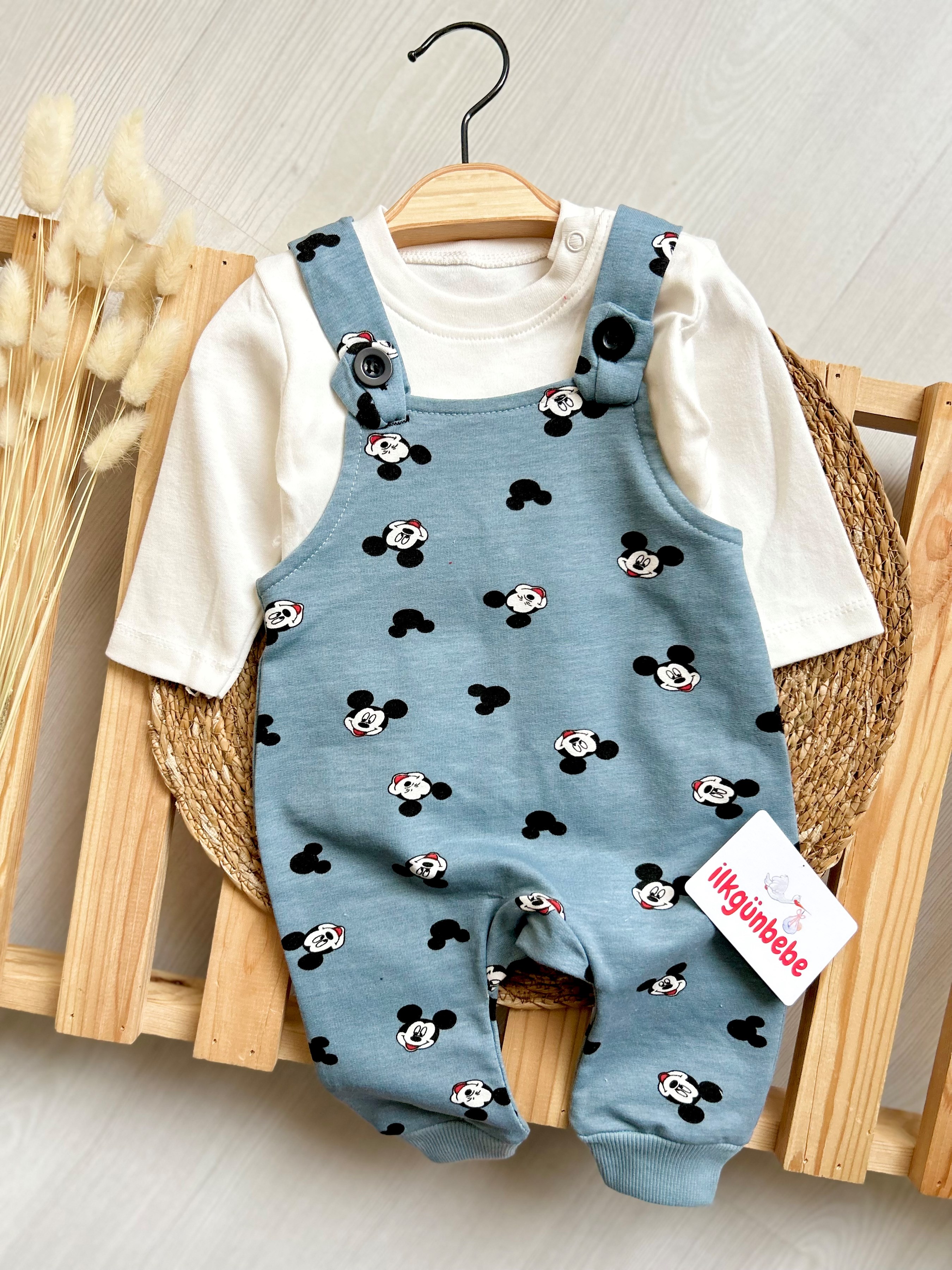 Mickey Mouse Baskılı Badili 2’li Salopet