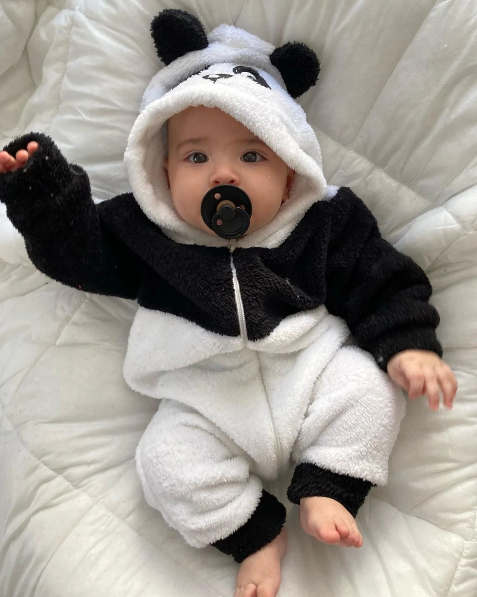 Panda Kulaklı  %100 Welsoft Giy Çık Kışlık Tulum