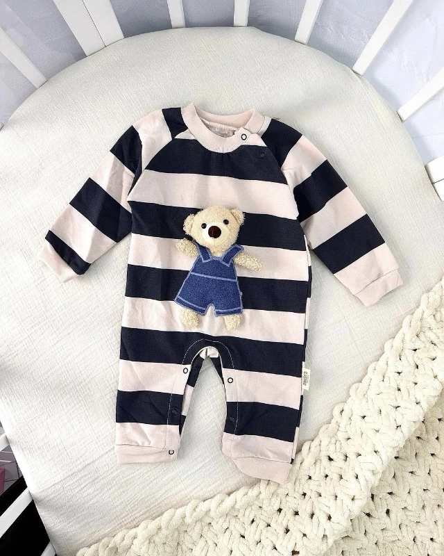 Oyuncak Ayılı Alttan Ve Omuzdan Çıtçıtlı Unısex Tulum 