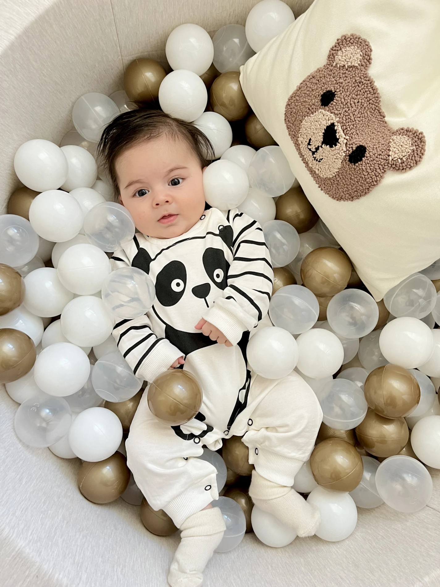 %100 Pamuk Panda Baskılı Unisex Tulum