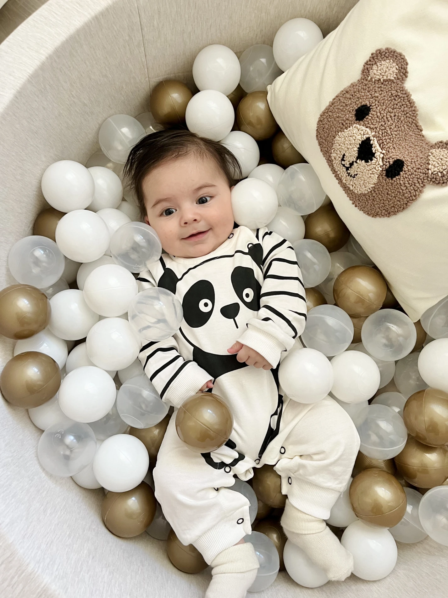 %100 Pamuk Panda Baskılı Unisex Tulum