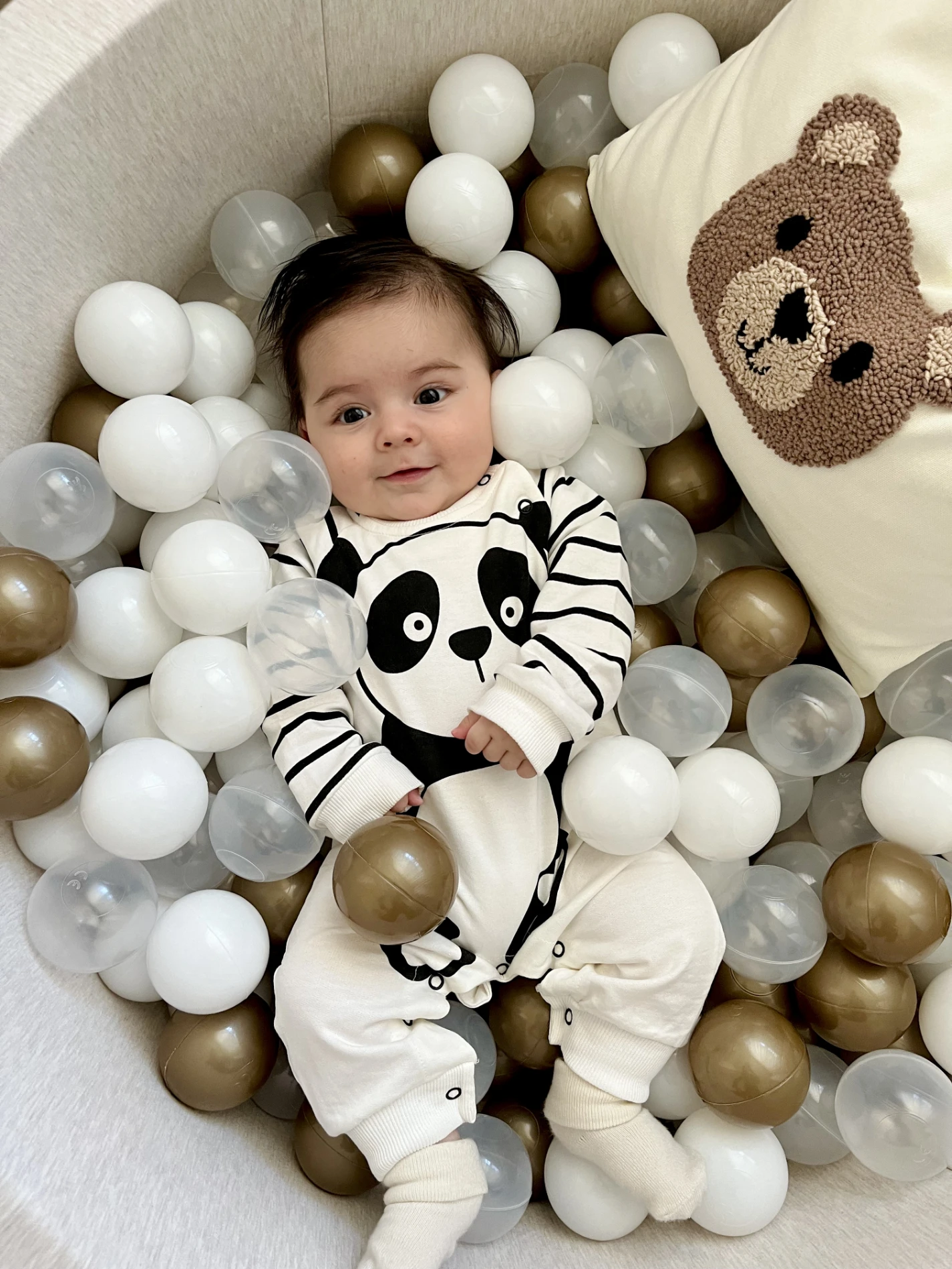 %100 Pamuk Panda Baskılı Unisex Tulum