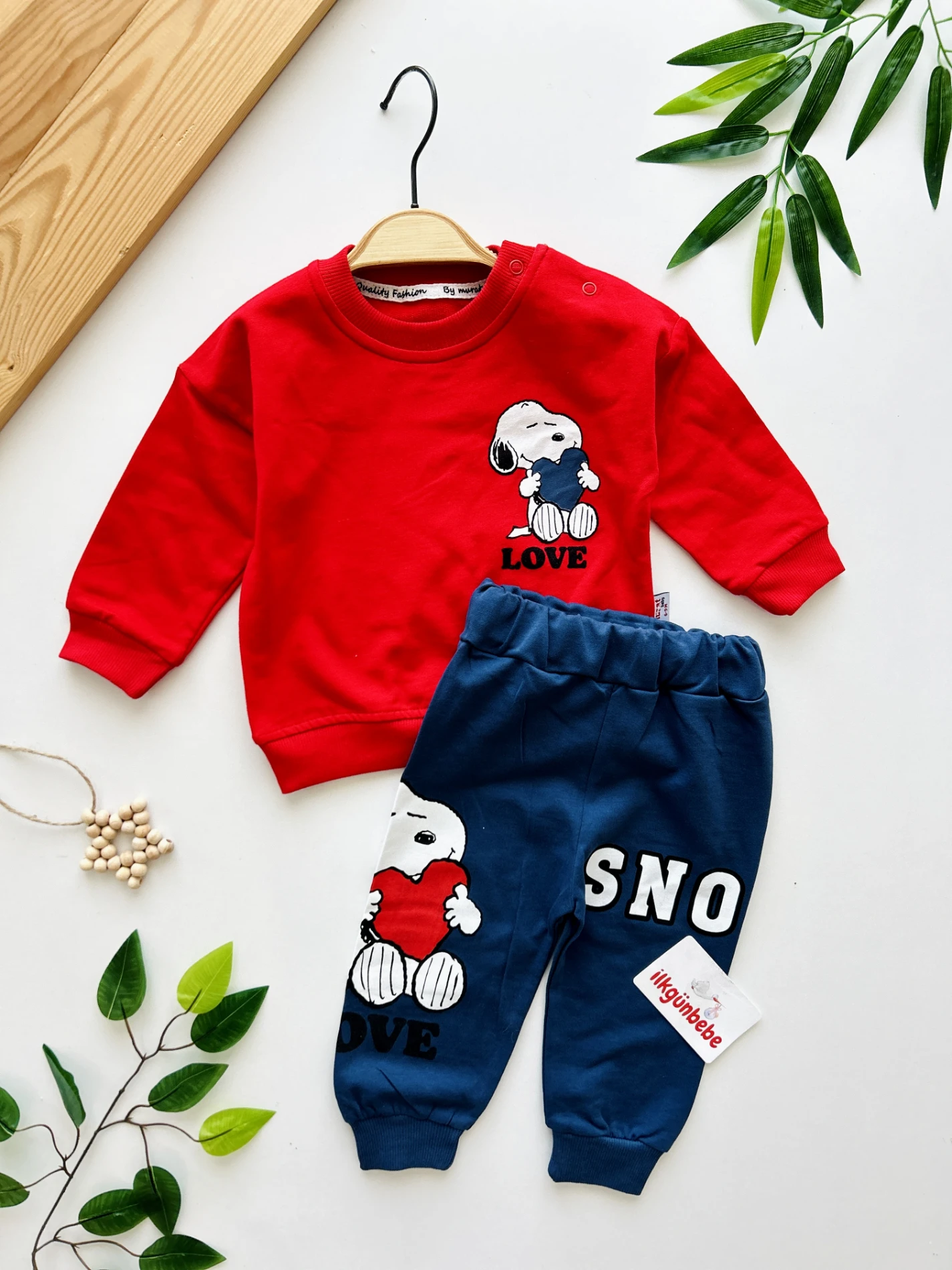 Snoopy %100 Pamuk 2’li Mevsimlik Takım