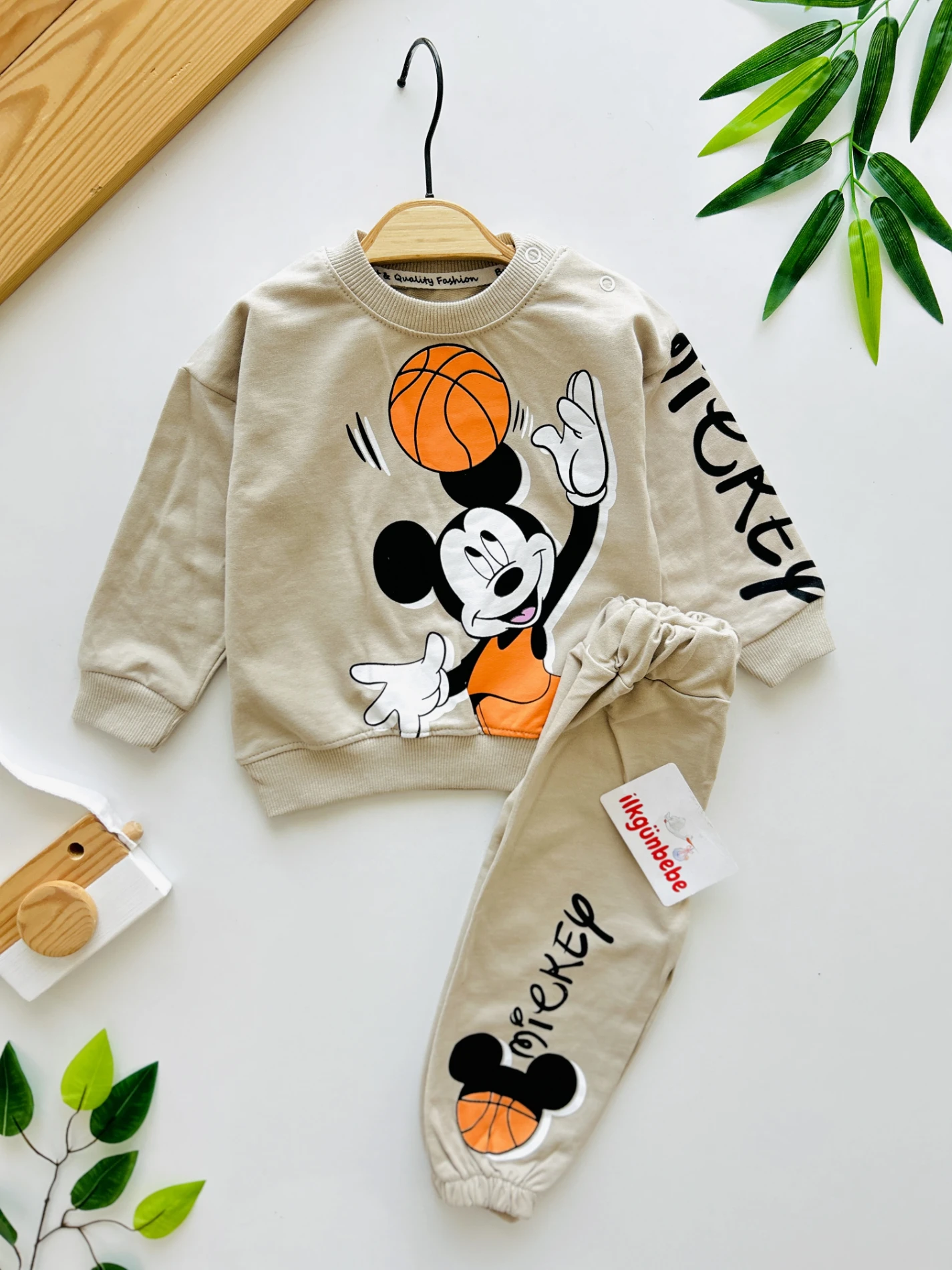 Mickey Basketbol Temalı %100 Pamuk 2’li Takım