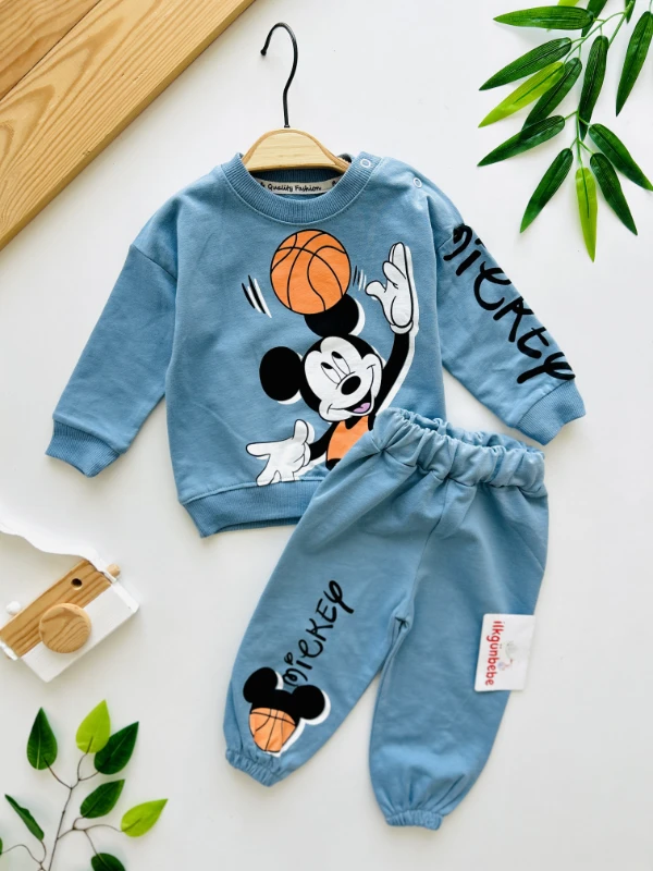 Mickey Basketbol Temalı %100 Pamuk 2’li Takım