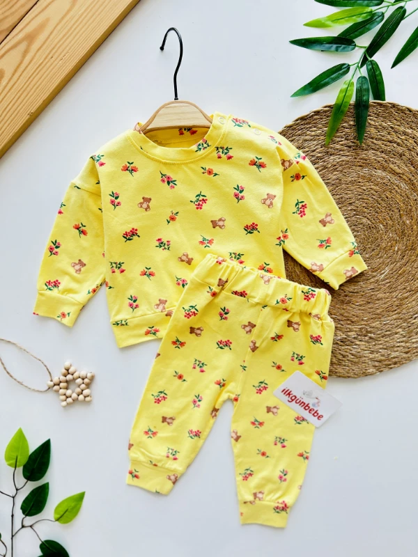 Minik Çiçek Bahçesi Zarif 2’li %100 Pamuk Takım 