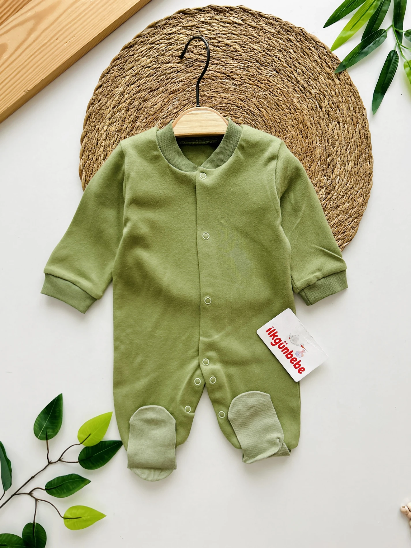 Kendinden Çoraplı %100 Pamuk Unisex Yumuşacık Kumaş Tulum