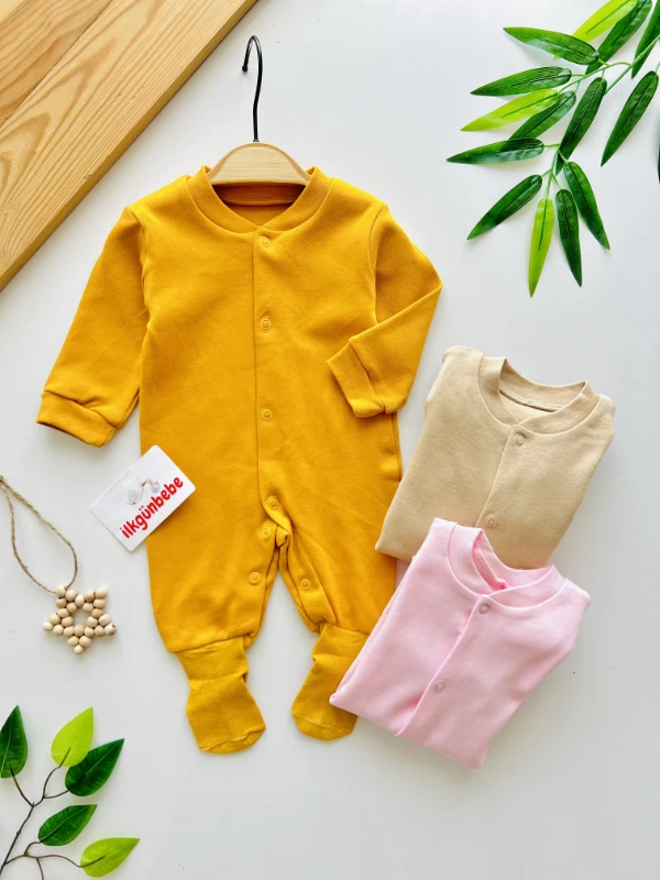 Kendinden Çoraplı %100 Pamuk Unisex Yumuşacık Kumaş Tulum