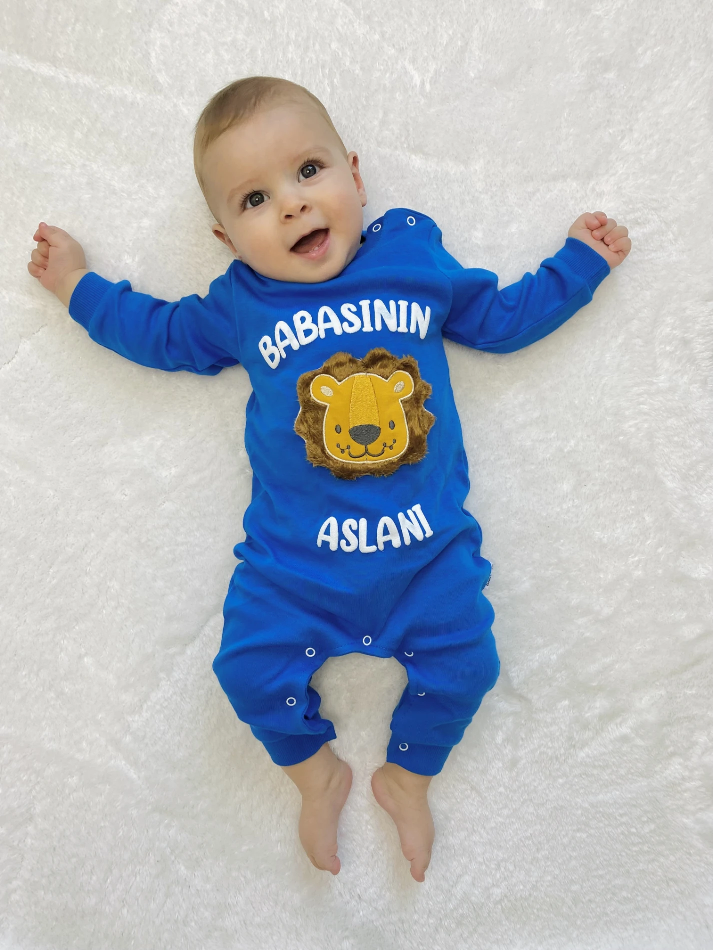Babasının Aslanı  Baskılı Pamuklu Tulum