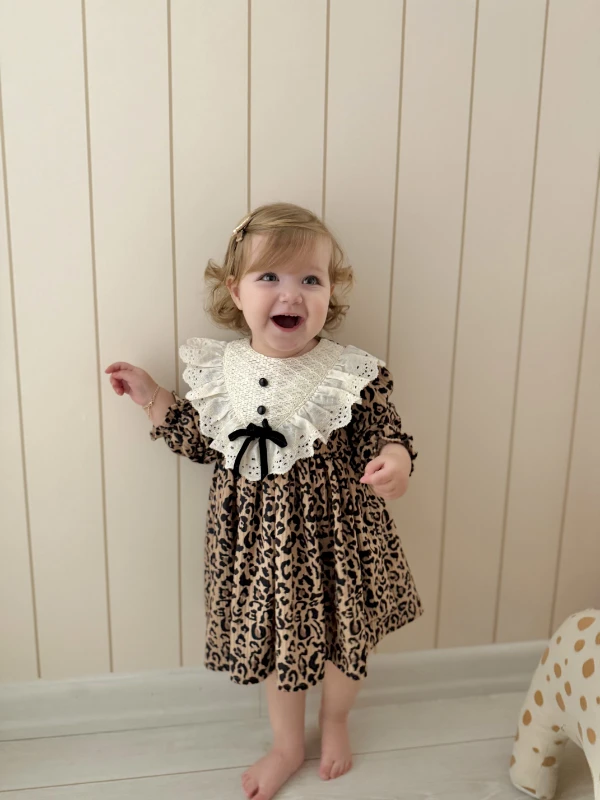 Premium Kalite Özel Koleksiyon Leopar Desen Yumuşak Süet Dokulu Romper Tulum