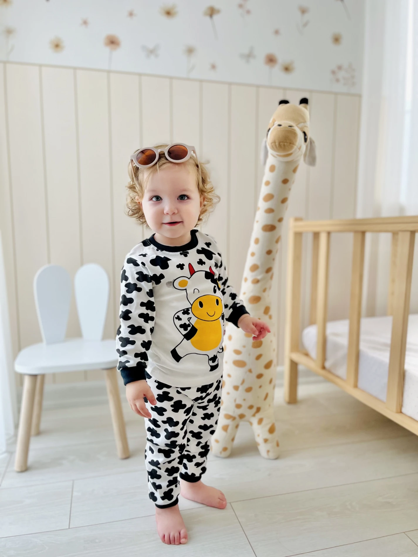İnek Desenli Sevimli Pijama Takımı 