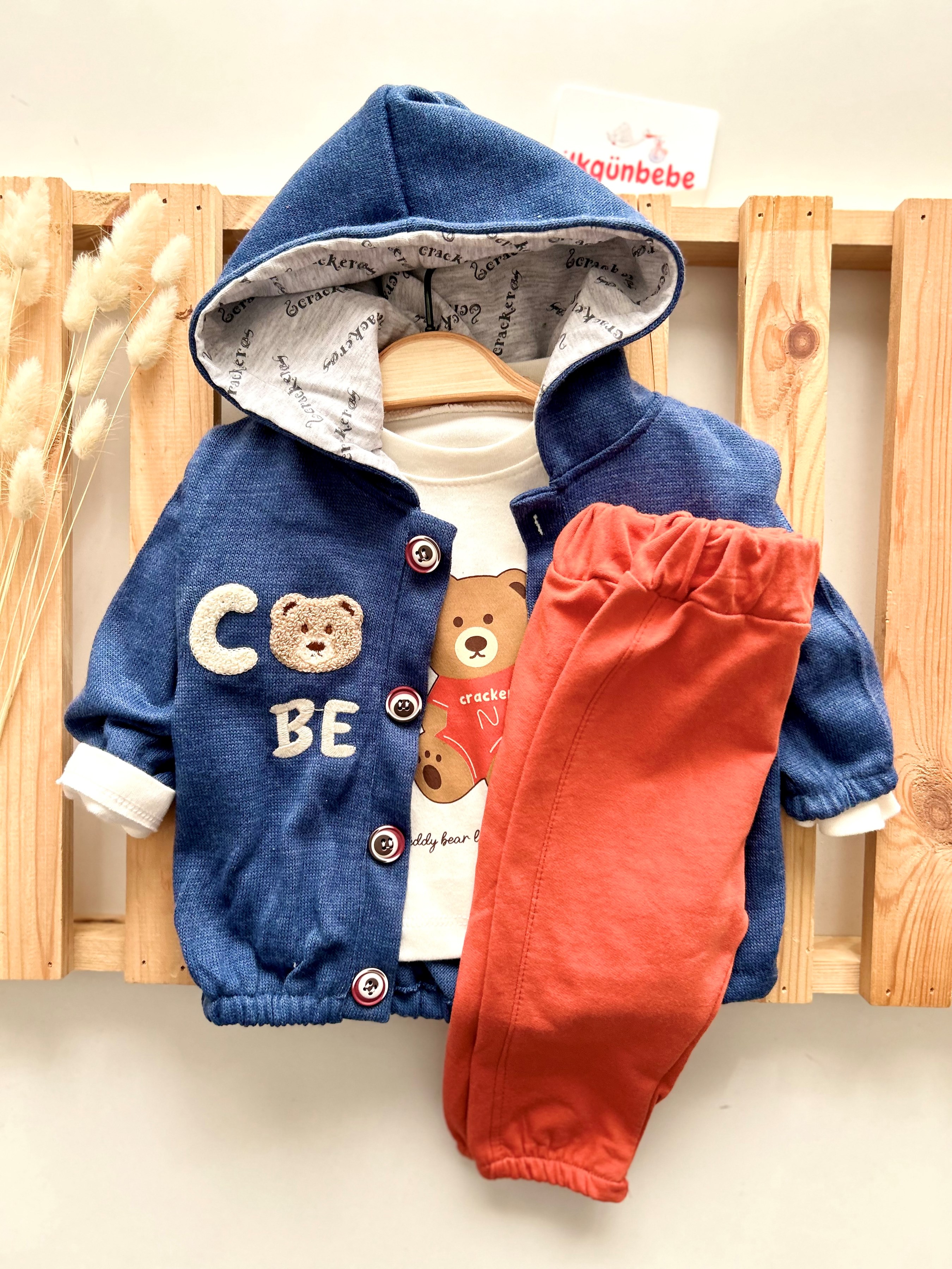 Cool Bear Kapüşonlu Ceketli Badili 3’lü Takım