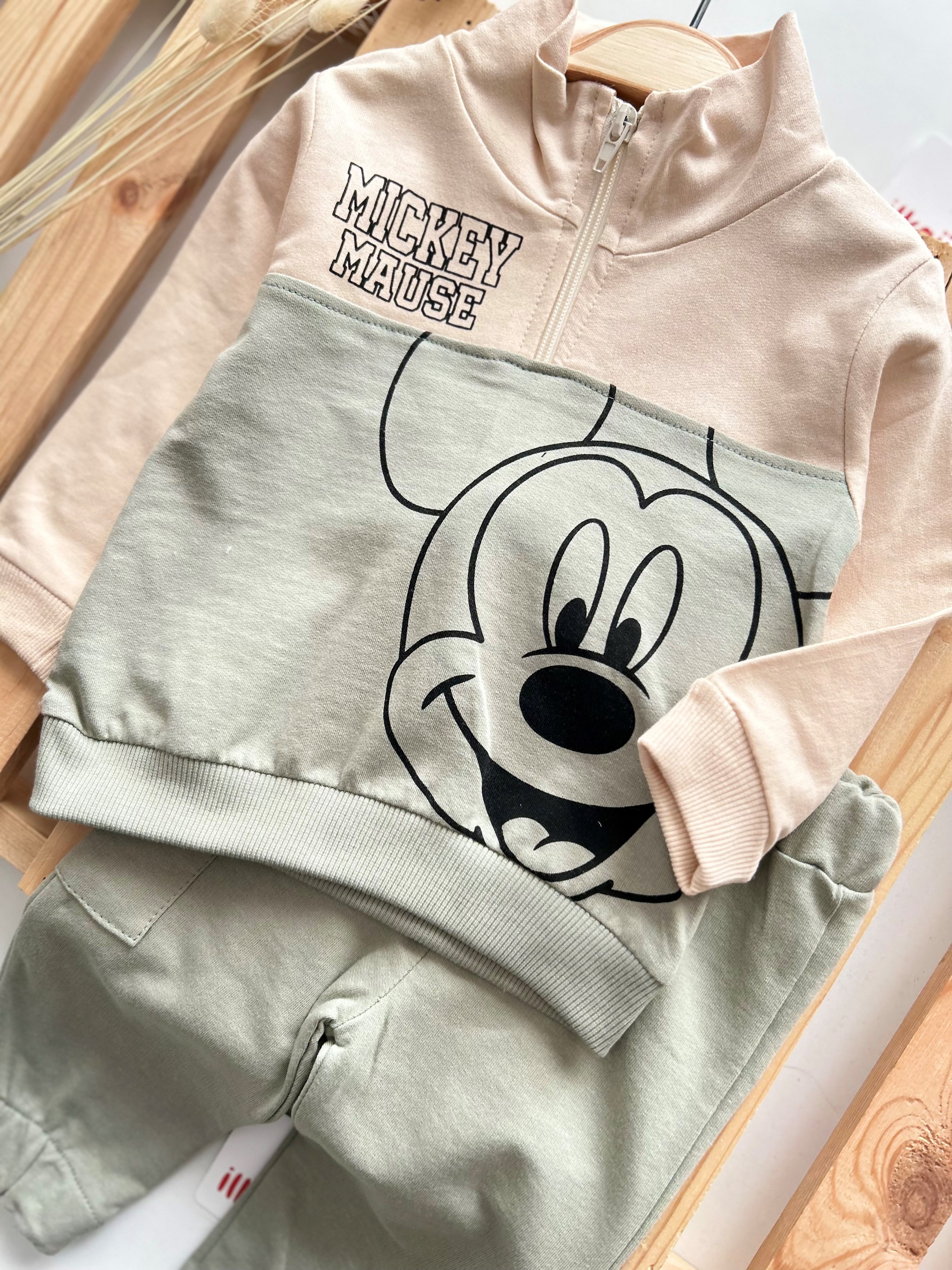 Mickey Mouse Fermuarlı Yakalı 2’li Cool Takım