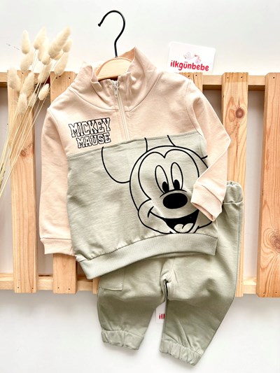 Mickey Mouse Fermuarlı Yakalı 2’li Cool Takım