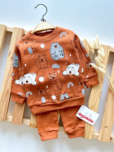 Sevimli Ayıcık Desenli 2’li Kampanyalı Takım