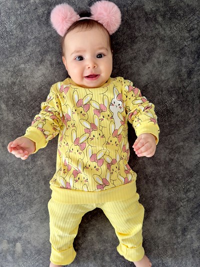 Sevimli Fiyonklu Tavşanlı 2’li Kampanyalı Takım