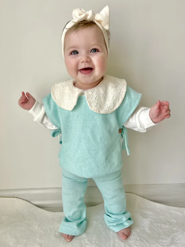 Fisto Yakalı Süveterli Badili İspanyol Paçalı 3’lü Takım