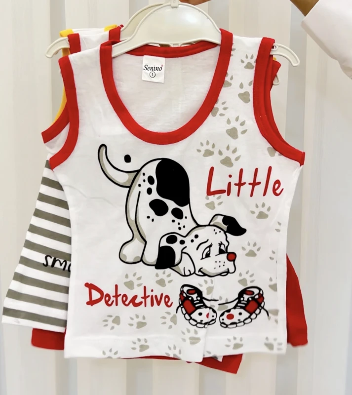 Sevimli Hayvan Temalı Şortlu Sıfır Kollu Yazlık Takım