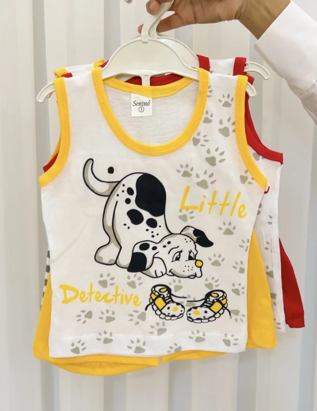 Sevimli Hayvan Temalı Şortlu Sıfır Kollu Yazlık Takım