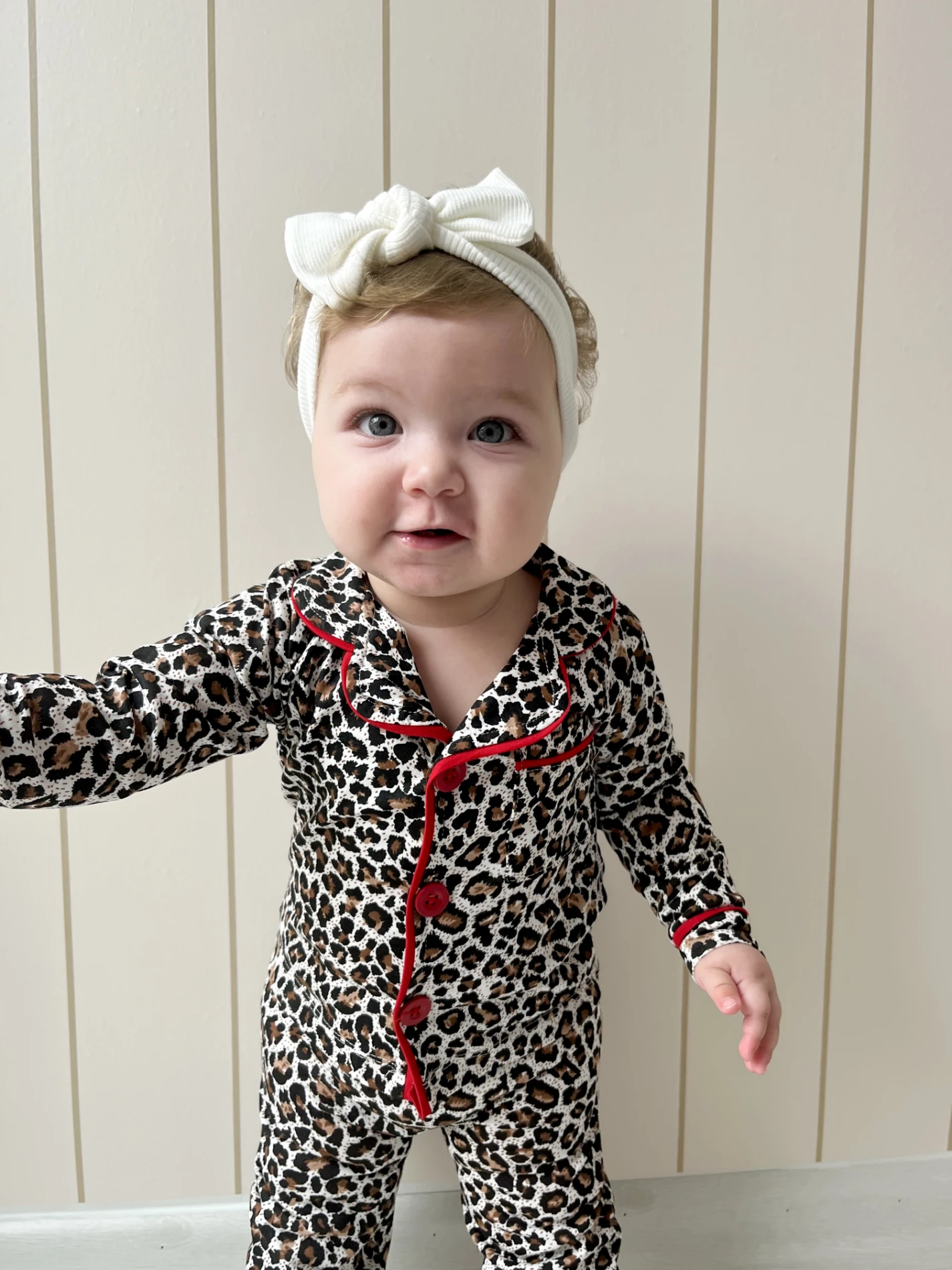 Leopar Desenli Bebe Yakalı %100 Pamuk 2’li Pijama Takımı