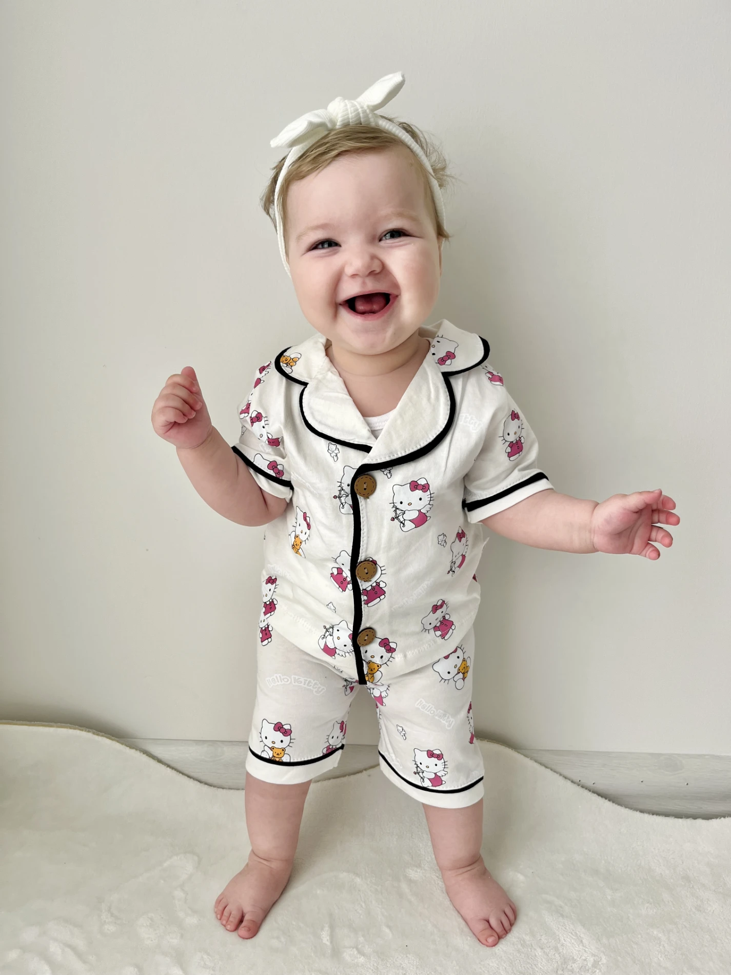 Hello Kitty Baskılı Bebe Yakalı Yazlık 2’li Pijama Takımı