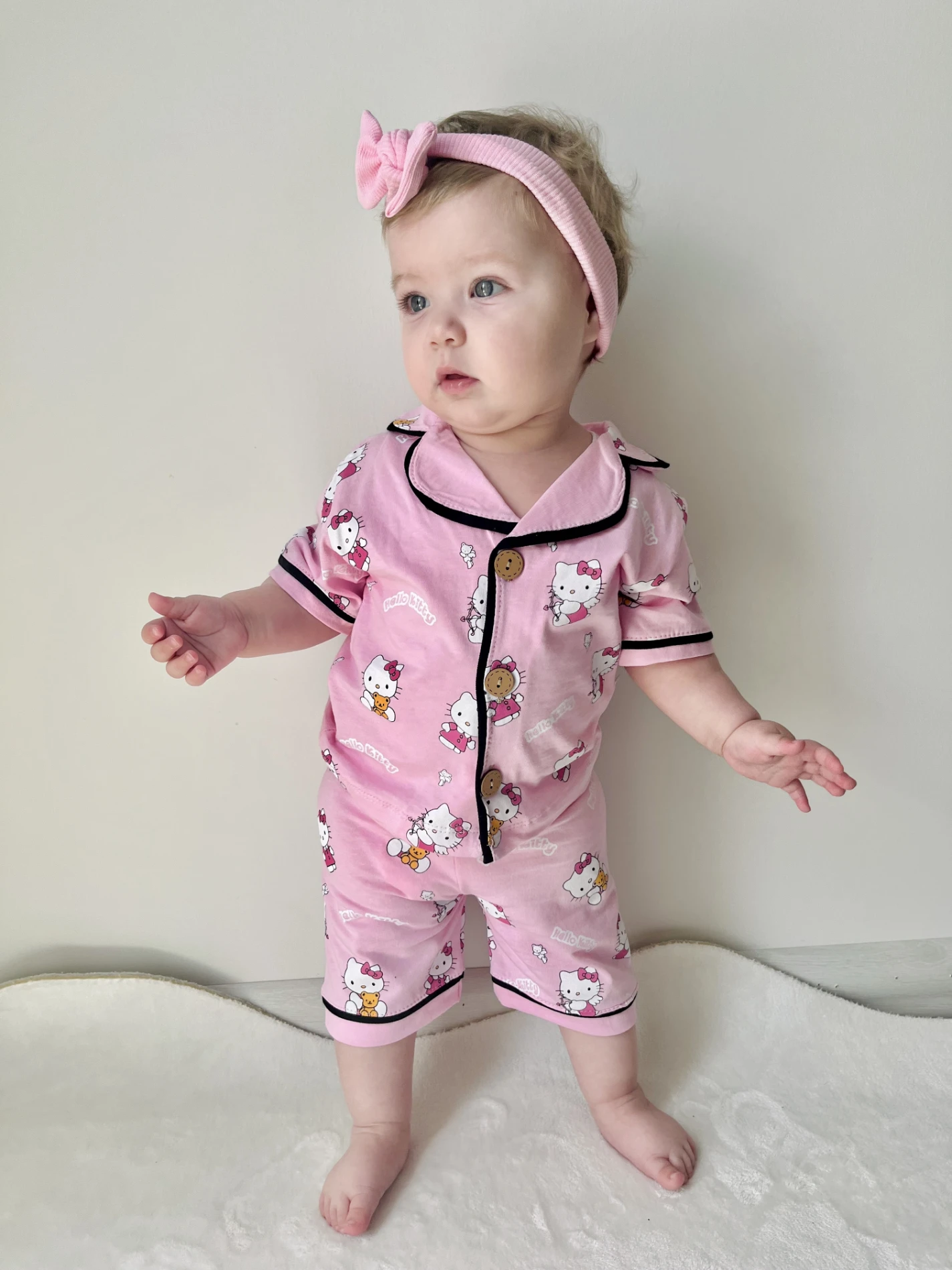 Hello Kitty Baskılı Bebe Yakalı Yazlık 2’li Pijama Takımı