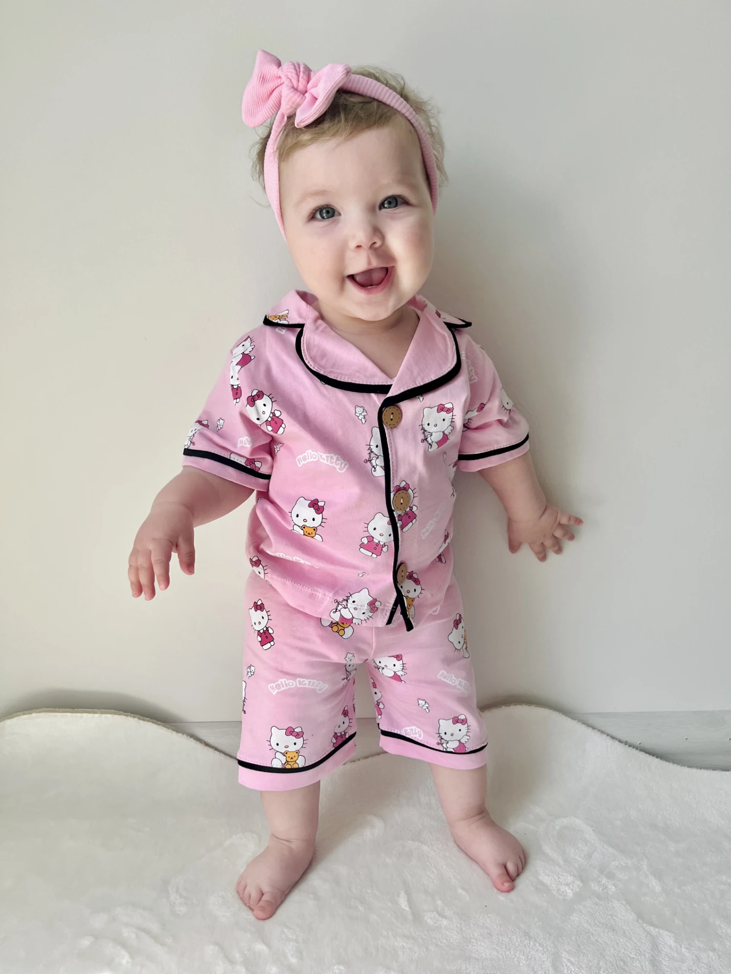 Hello Kitty Baskılı Bebe Yakalı Yazlık 2’li Pijama Takımı
