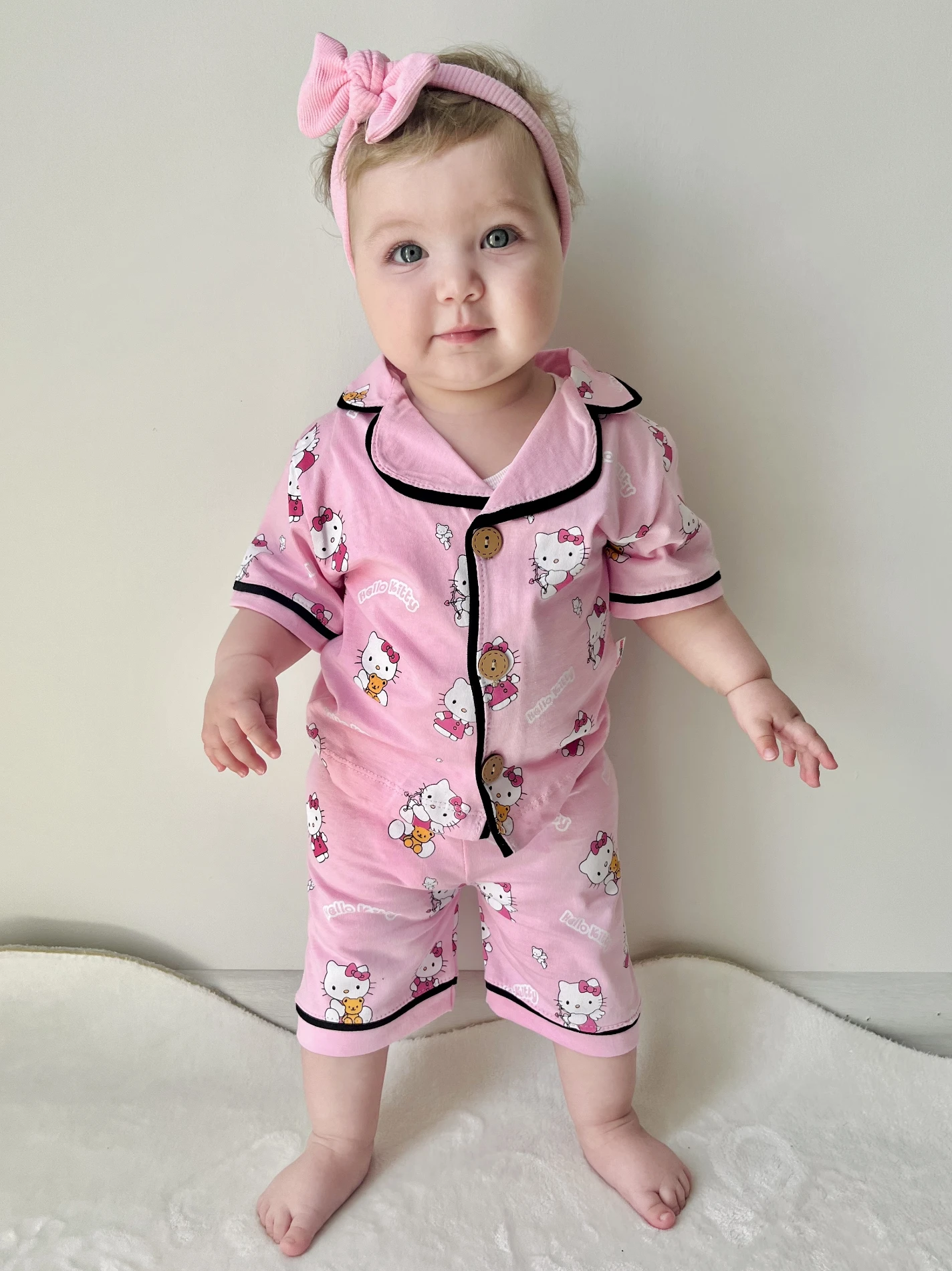 Hello Kitty Baskılı Bebe Yakalı Yazlık 2’li Pijama Takımı