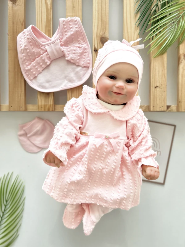 Bebe Yaka Su Damlası Kumaş %100 Pamuk Premium 5’li Set