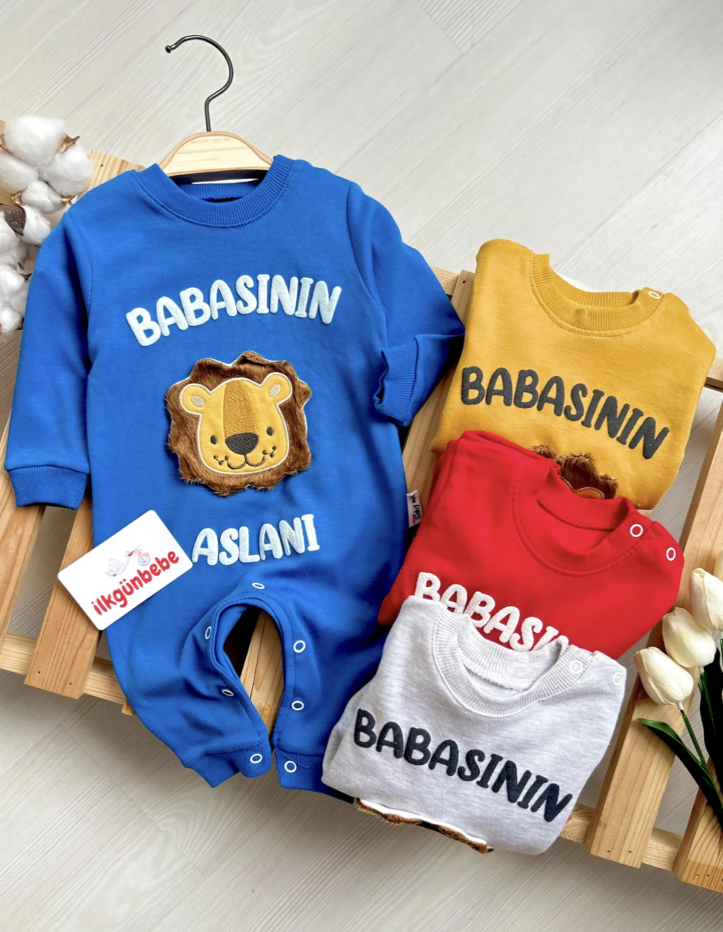 Babasının Aslanı  Baskılı Pamuklu Tulum
